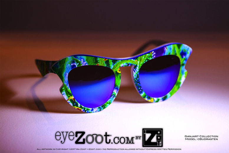 Product concept image of patterned eyeglass frames, third variation.
